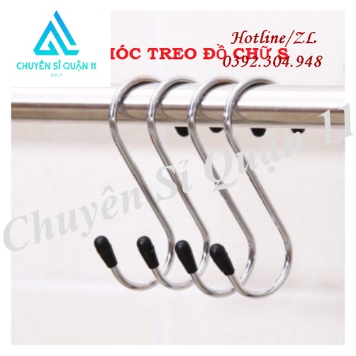 Vỉ 4 móc treo đồ hình chữ S thép không gỉ siêu chắc chắn GD394-Vi4S