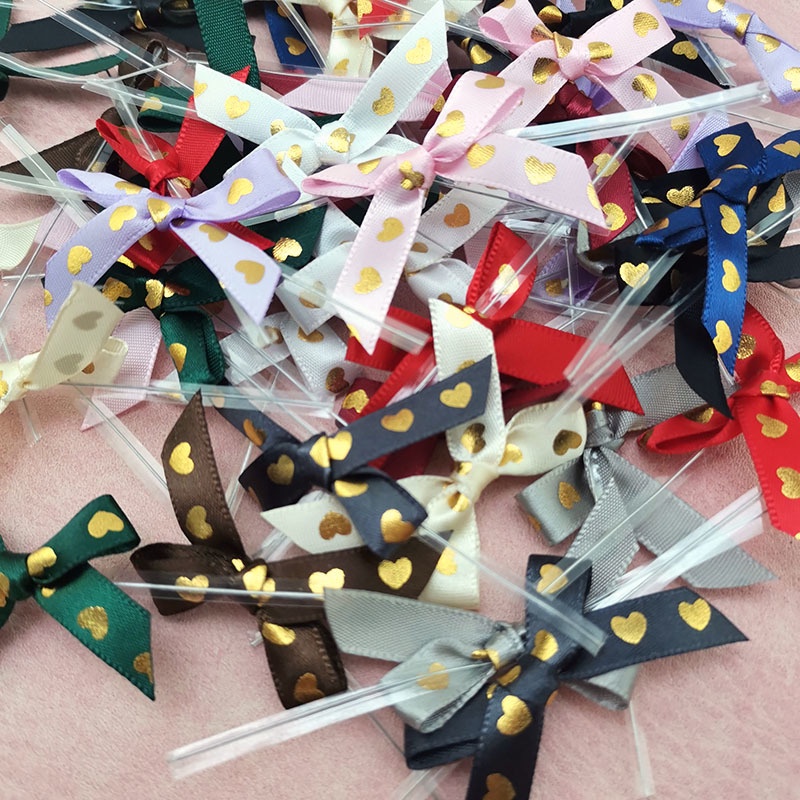 Bộ 50 nơ hình trái tim 45mm trang trí quà tặng