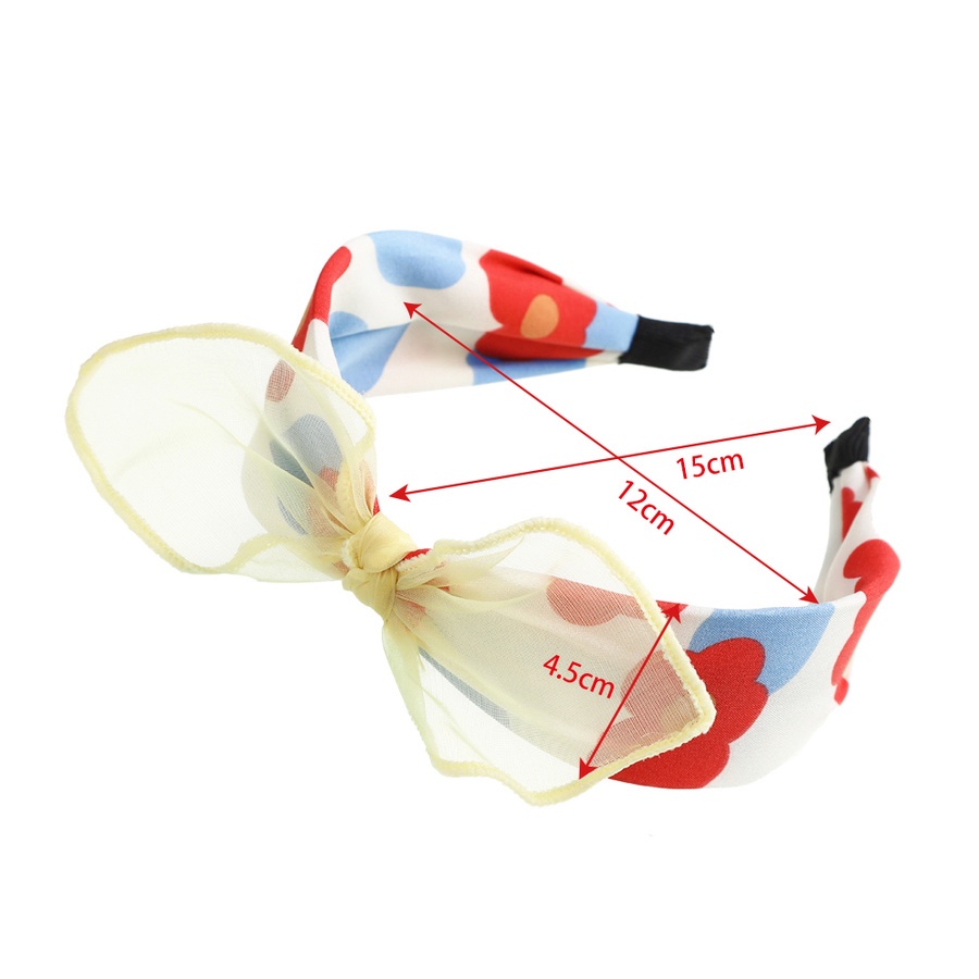 Cài tóc vải lưới thắt nơ họa tiết hoa phong cách Hàn Quốc cho nữ