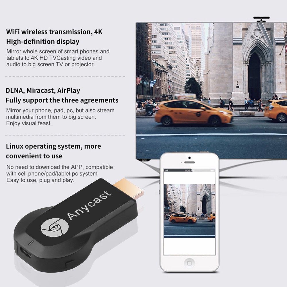 Portable M4 Plus Multiple TV splitter projection receiver Adapter For Android HDMI-compatible WiFi Dongle