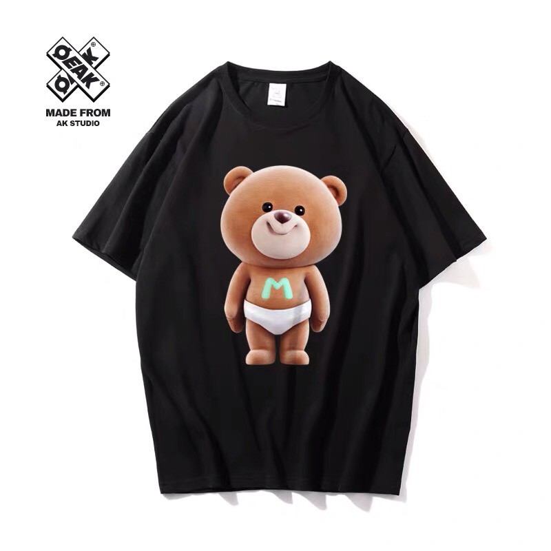 Áo Phông Nữ Gấu Teddy 3D 🦋FREESHIP🦋 Áo Thun Cộc Tay In Hình 2 Màu