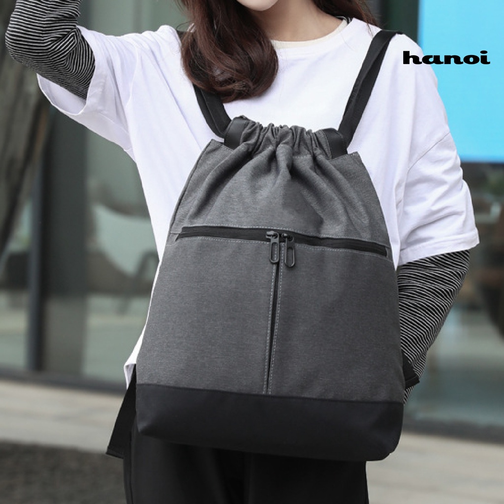 Ba Lô Dây Rút Bằng Nylon Chống Thấm Nước Có Khóa Kéo Tiện Dụng Cho Nam Và Nữ