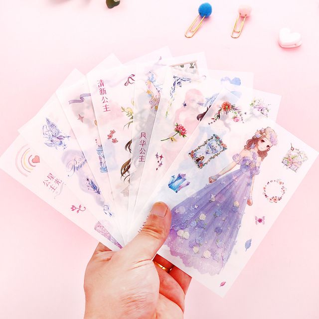 Set 6 tấm sticker công chúa trang trí M112