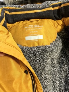 Áo parka bé trai vàng mustard