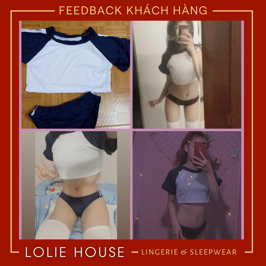 Bộ đồ cosplay học sinh thể dục sexy gợi cảm gồm áo phông croptop và quần LOLIE HOUSE - CP18