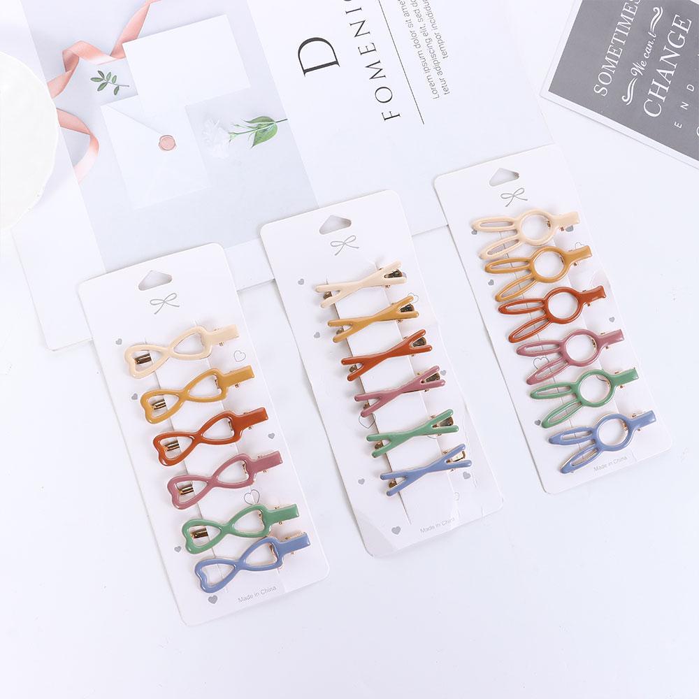 Set 6 Kẹp Tóc Mỏ Vịt Bằng Kim Loại Tạo Kiểu Tóc Cho Nữ