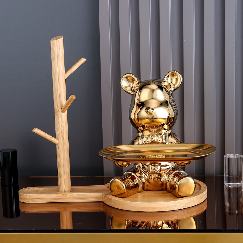 Khay Đựng Chìa Khóa Hình Gấu Trang Trí Phòng Khách