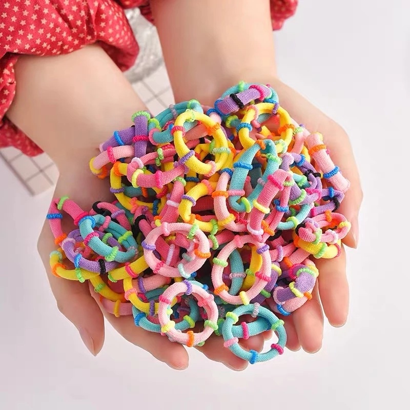 Set 50/100 Dây Buộc Tóc Co Giãn Đáng Yêu Cho Bé Gái