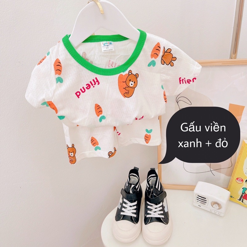 Bộ Cộc Tay Bé Trai, Bé Gái 8-15kg Chất Cotton Thông Hơi Thoáng Mát Hoạ Tiết Siêu Yêu - AN.KID
