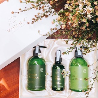 Combo gội xịt bưởi, xả dừa vijully