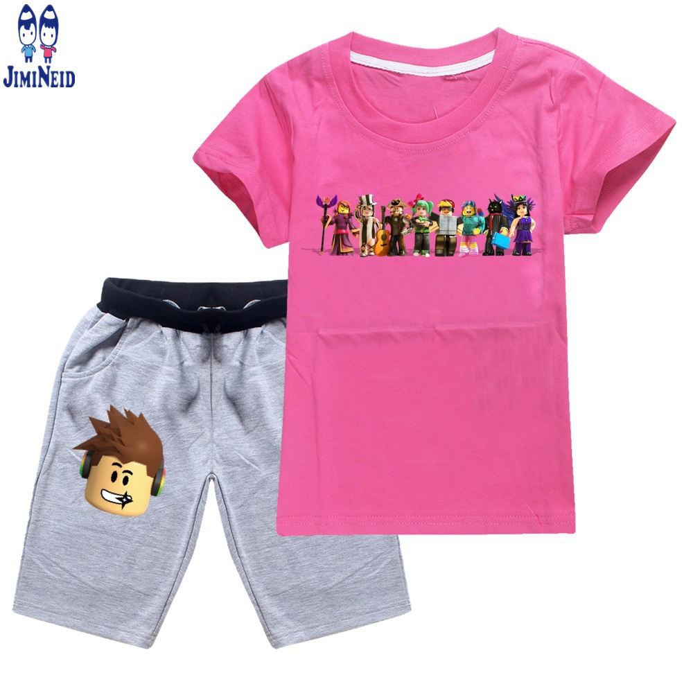 【JD】Summer hot sale ROBLOX Baby Boy Girls Clothes Short-sleeved cotton T-shirt + shorts 2-piece set