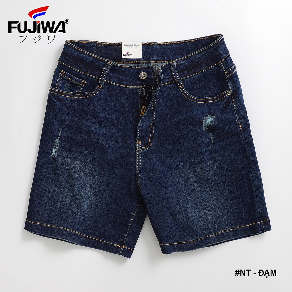 Quần Short Jean Nữ FUJIWA - NT. Lưng Cao Ngang Rốn, Co Giãn Tốt. Size 26, 27, 28, 29, 30, 31, 32 (42kg - 70kg)