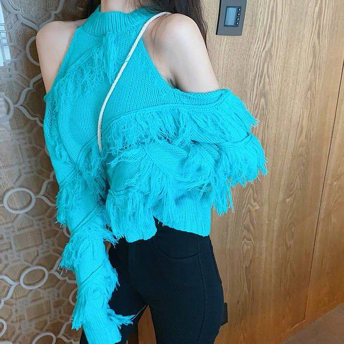 Áo Len Hở Vai Phong Cách Hàn Quốc Gợi Cảm Phong Cách Mới
