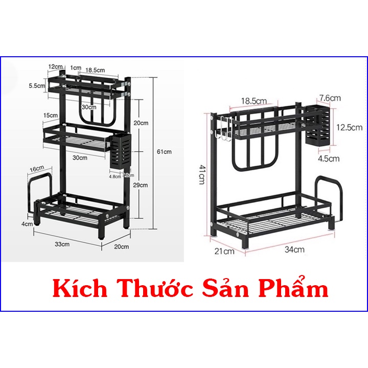 Kệ Đựng Gia Vị Thông Minh Cao Cấp Đầy Đủ Kích Thước 2 Tầng, 3Tầng