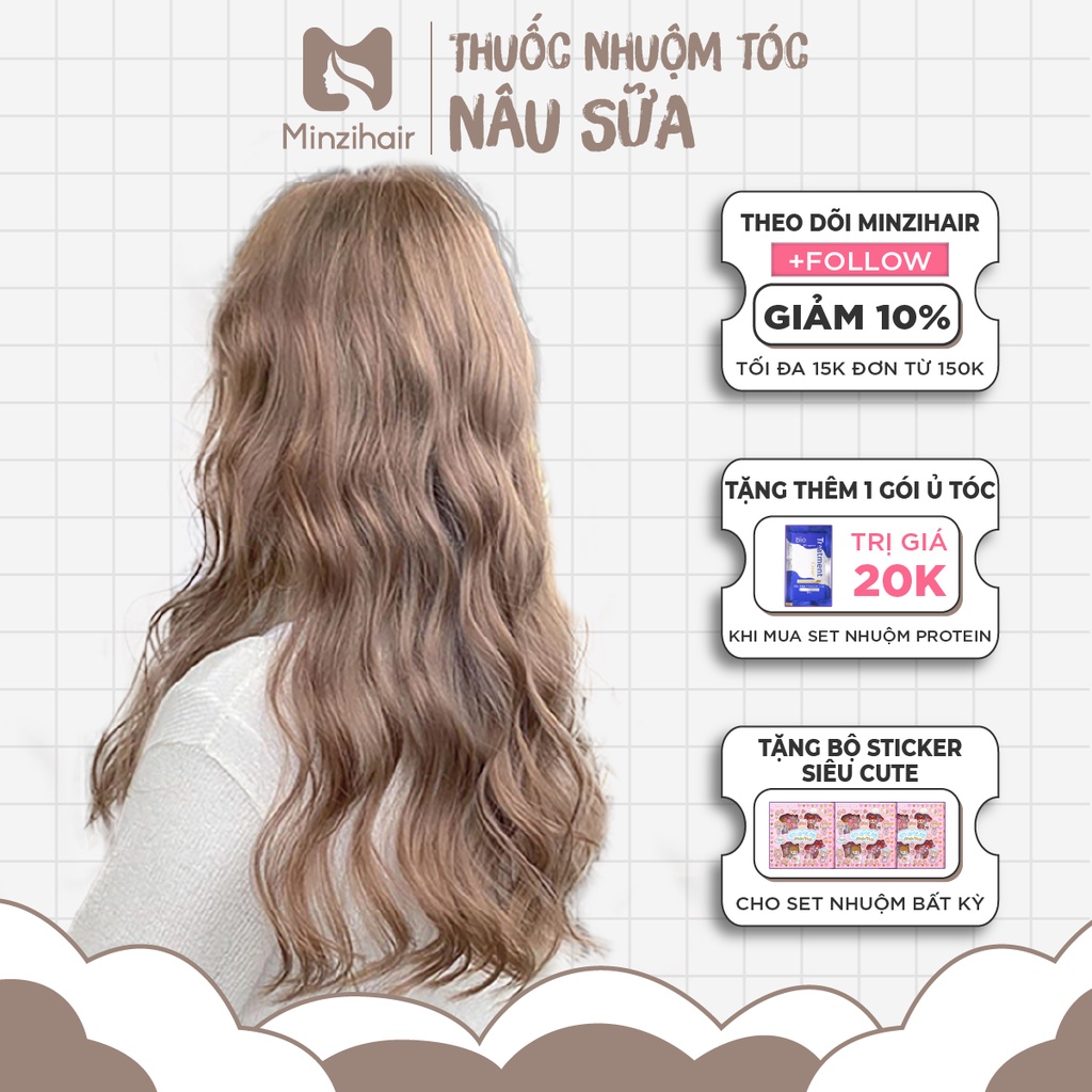 Thuốc Nhuộm Tóc Màu Nâu Sữa | Lên Từ Nền Nâu Không Tẩy - Minzihair