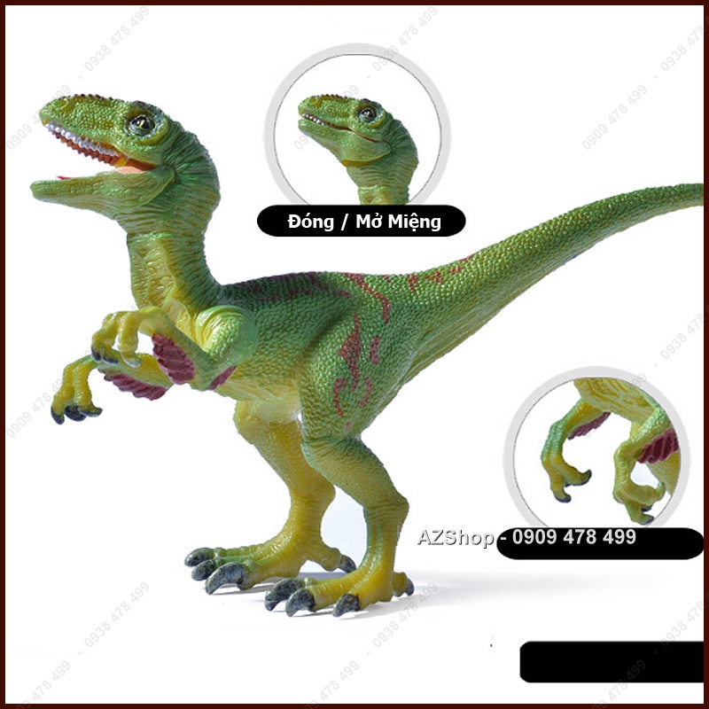 Mô Hình Khủng Long Veloci Raptor - Xanh Lá - 12cm - 7739