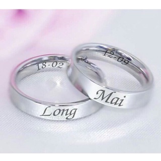 [Bán Lẻ Giá Sỉ] Nhẫn Inox Khắc Tên Theo Yêu Cầu
