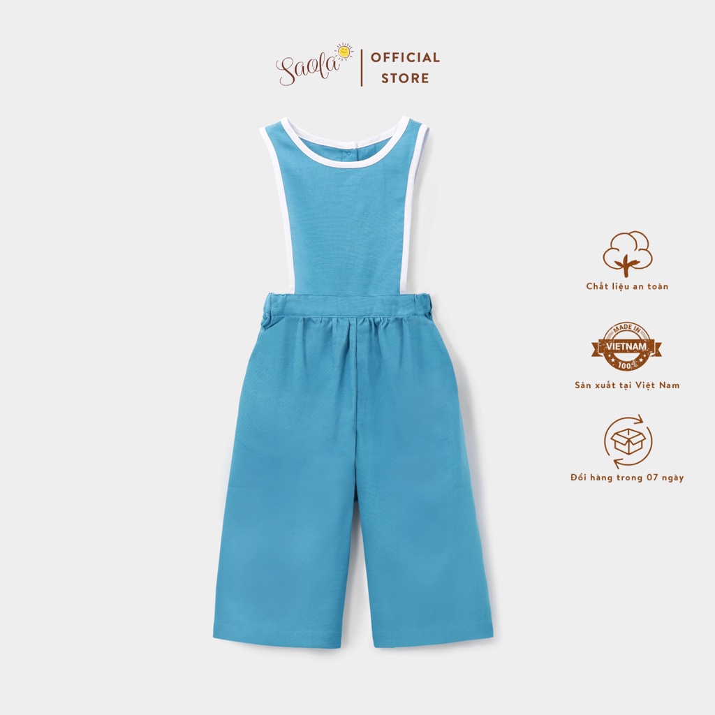 Quần Yếm Lửng Linen Phong Cách Vintage Hàn Quốc - OLWEN OVERALLS - PAL001 &amp; PAL002 - SAOLA KIDS CLOTHING