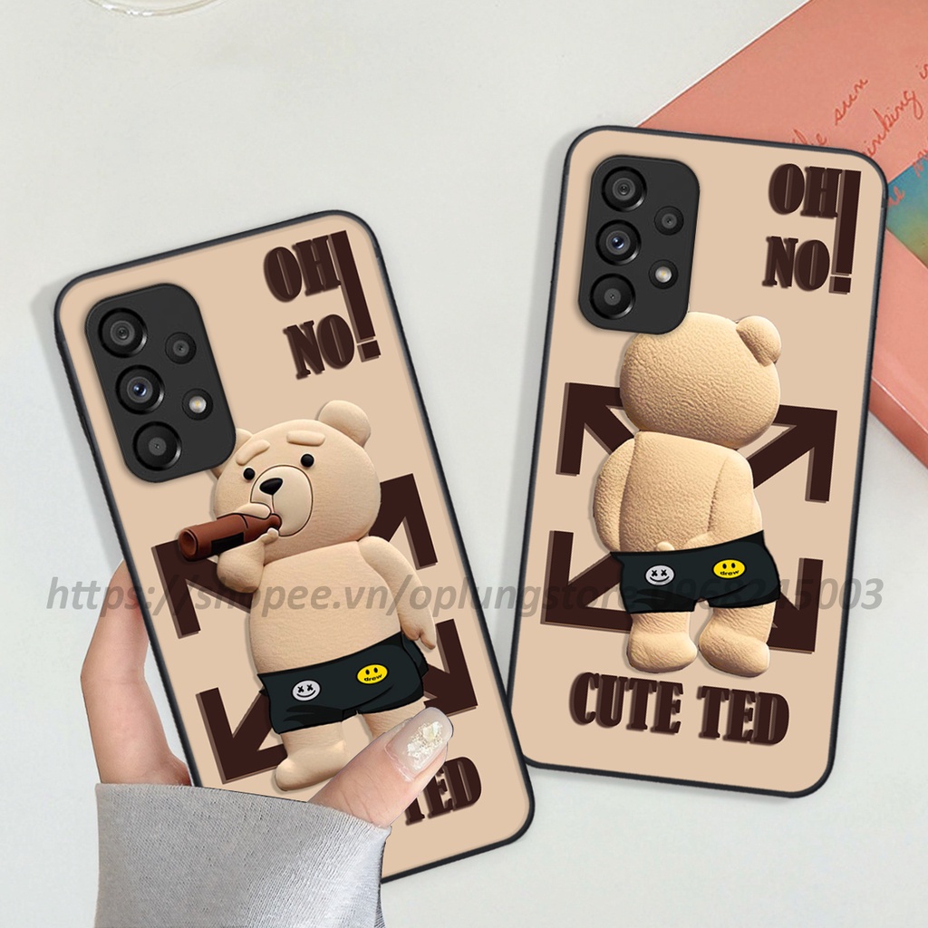 Ốp lưng Samsung A13 / A23 / A33 / A53 / A73 4G-5G in hình 3D gấu cute cool ngầu giả nổi.