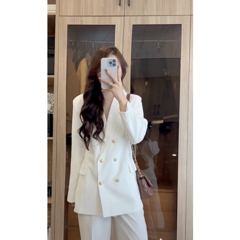 [ Sẵn -Ảnh thật ] Áo vest,Áo blazer form xuông vừa 6 khuy có size | WebRaoVat - webraovat.net.vn