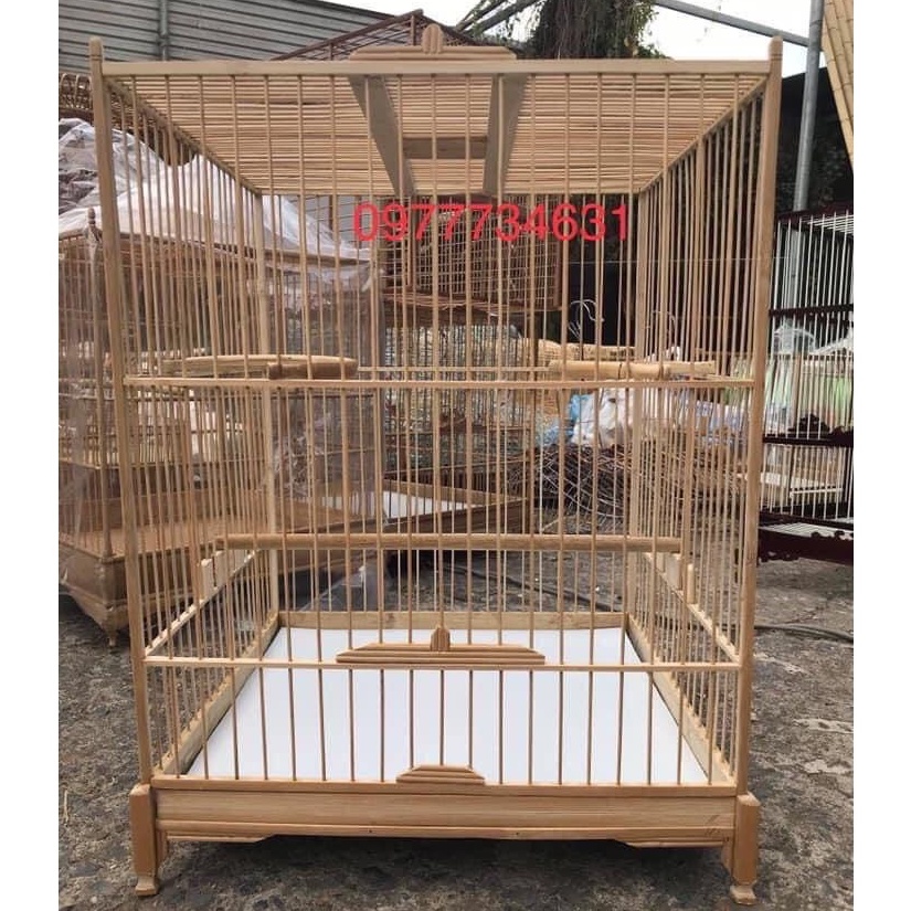 Khung Lồng Chim Halosung Lồng Chào Mào Tự Ráp Mẫu Báng Súng Chất Liệu Trúc, Tre Già Kèm Đủ Phụ Kiện LC94