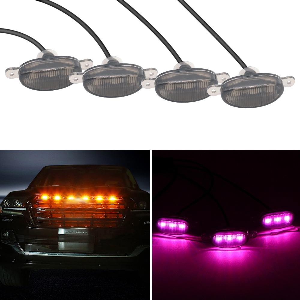 Đèn LED 7 Màu 12V Cảnh Báo Ban Ngày Gắn Lưới Tản Nhiệt Trước Xe Hơi