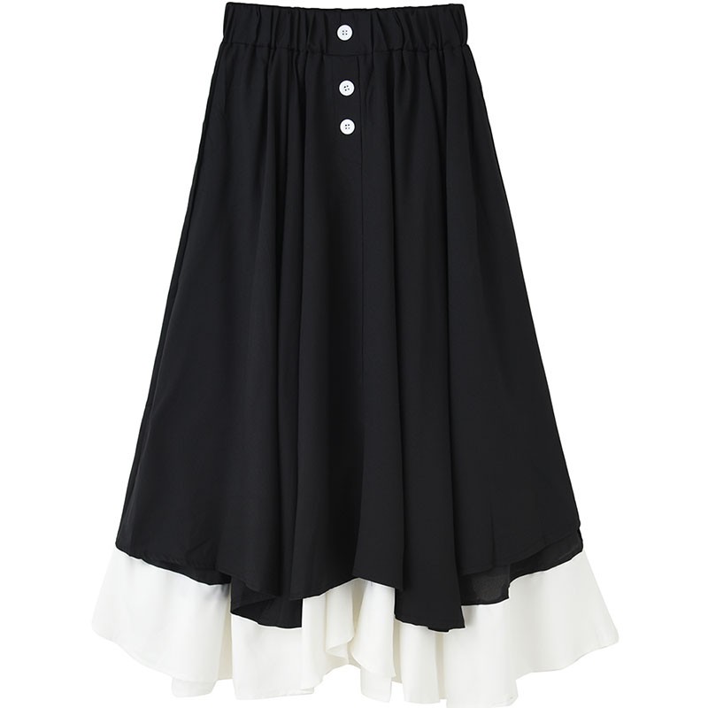 CHÂN VÁY DÀI kiểu dáng ulzzang phối 2 màu đen trắng phong cách Hàn Quốc xinh xắn CV011 | BigBuy360 - bigbuy360.vn