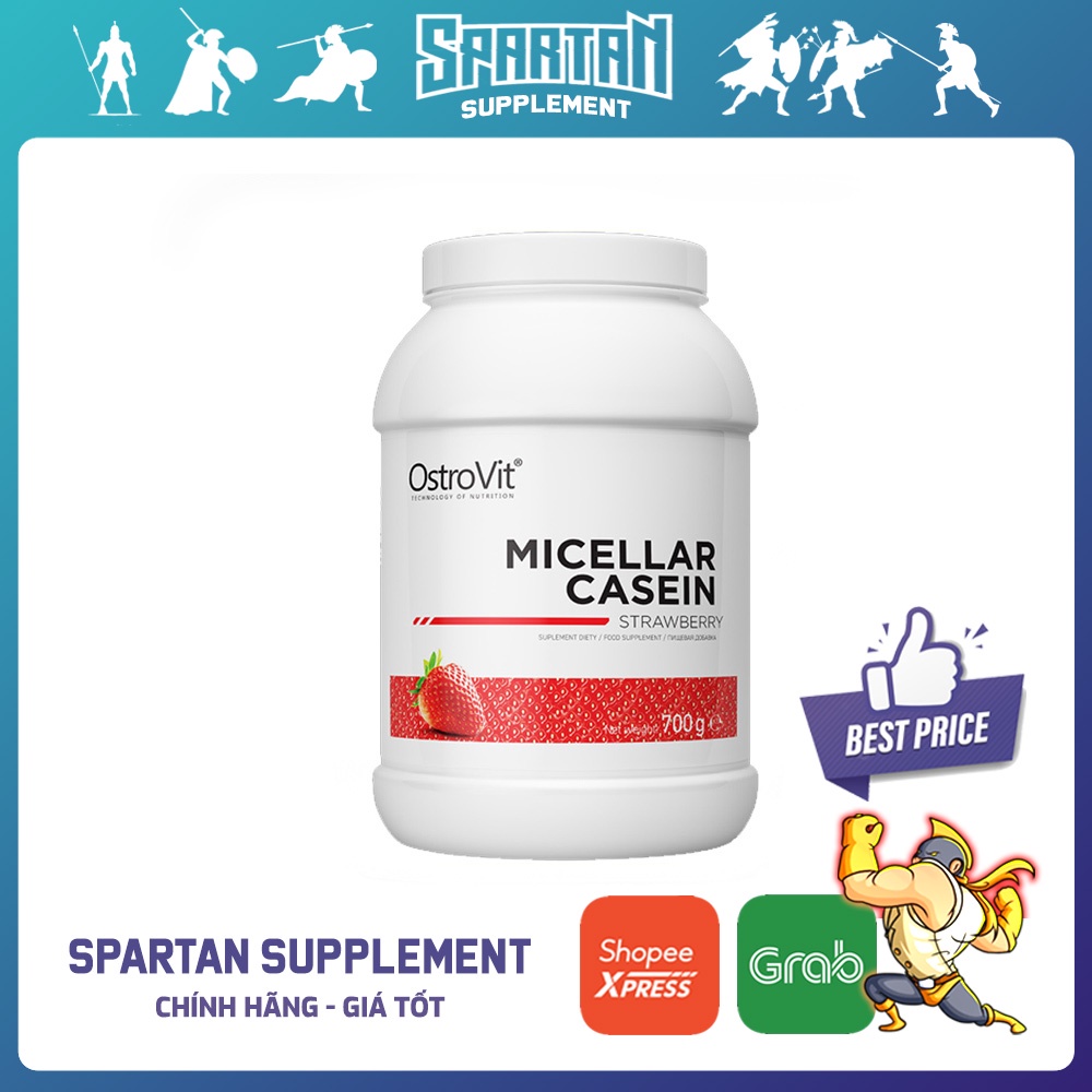 Ostrovit Micellar Casein, Nuôi Cơ Ban Đêm, Protein Casein Trải dài - 700 Grams