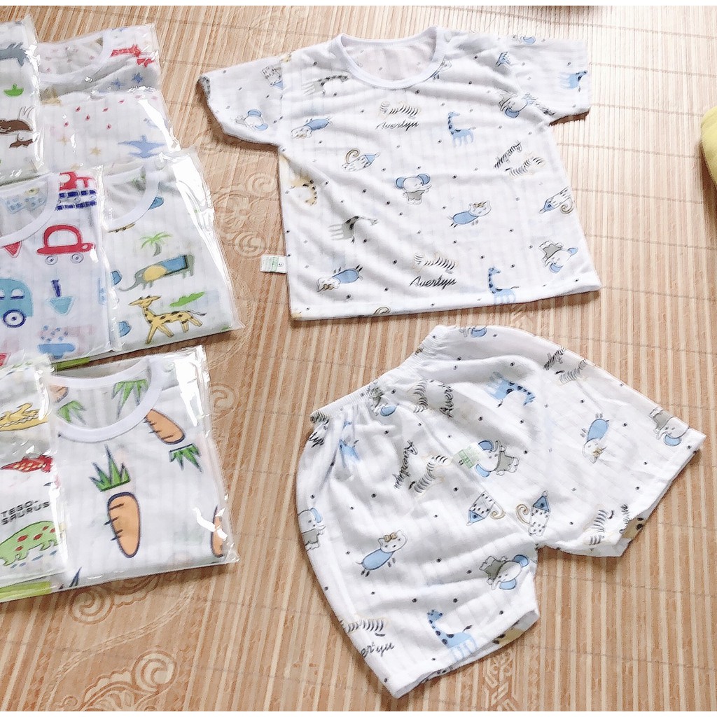 Coton giấy mẫu mới-Bộ quần áo trẻ em cotton giấy QATE230  bé trai/bé gái-combo sơ sinh-bộ đồ sơ sinh