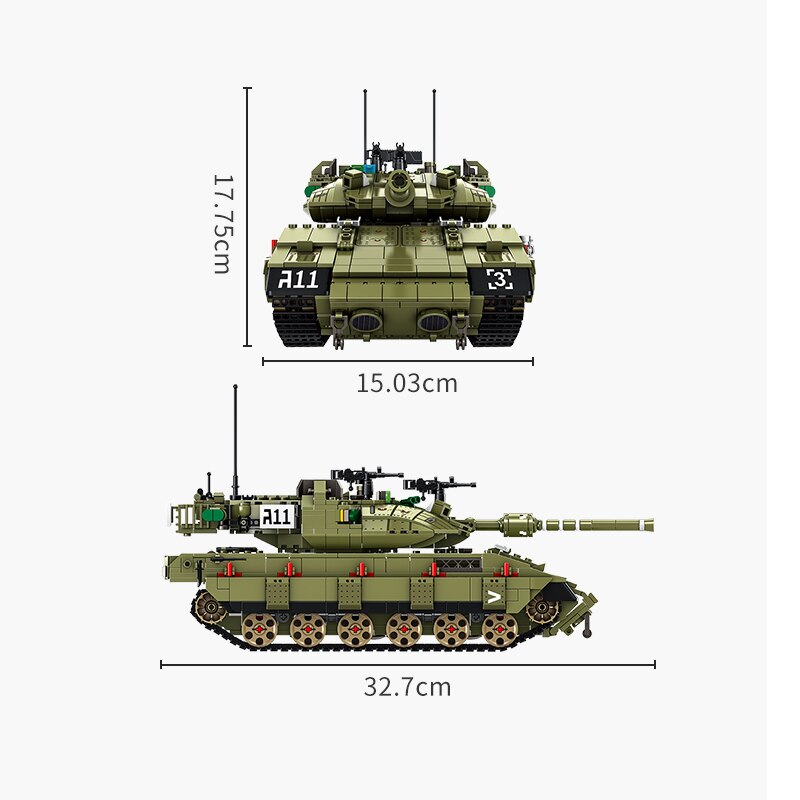 Đồ chơi Lắp ráp Mô hình  Xe Tăng PANLOS 632009 Military Series WW2 Israel MK4 Main Battle Tank