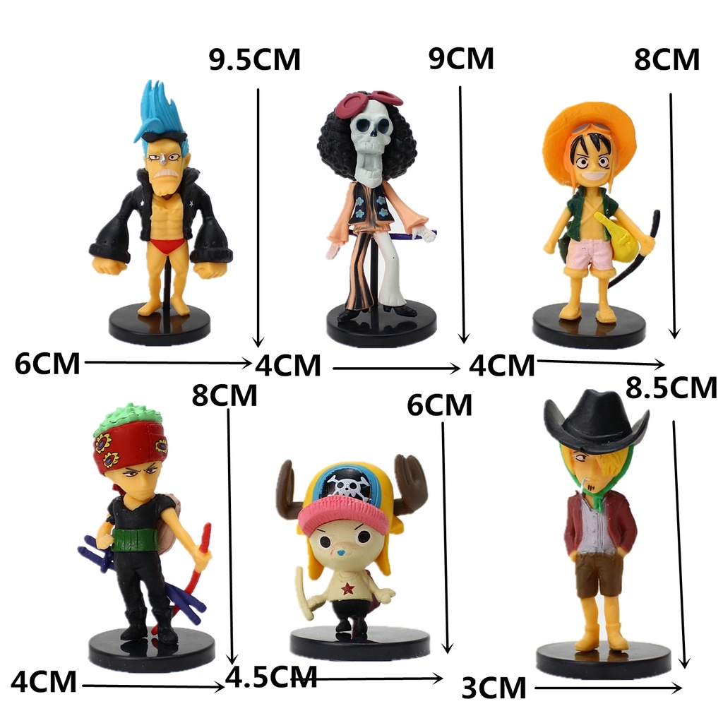 NARUTO Bộ Sưu Tập Búp Bê Nhân Vật Phim Hoạt Hình One Piece (6 Cái)