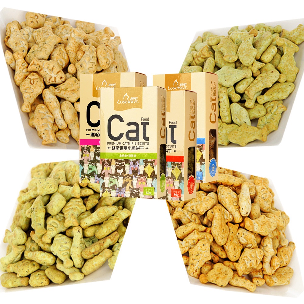 Đồ ăn vặt cho mèo Luscious Bánh thưởng cho mèo cỏ catnip khỏe răng dưỡng lông Surica AV04