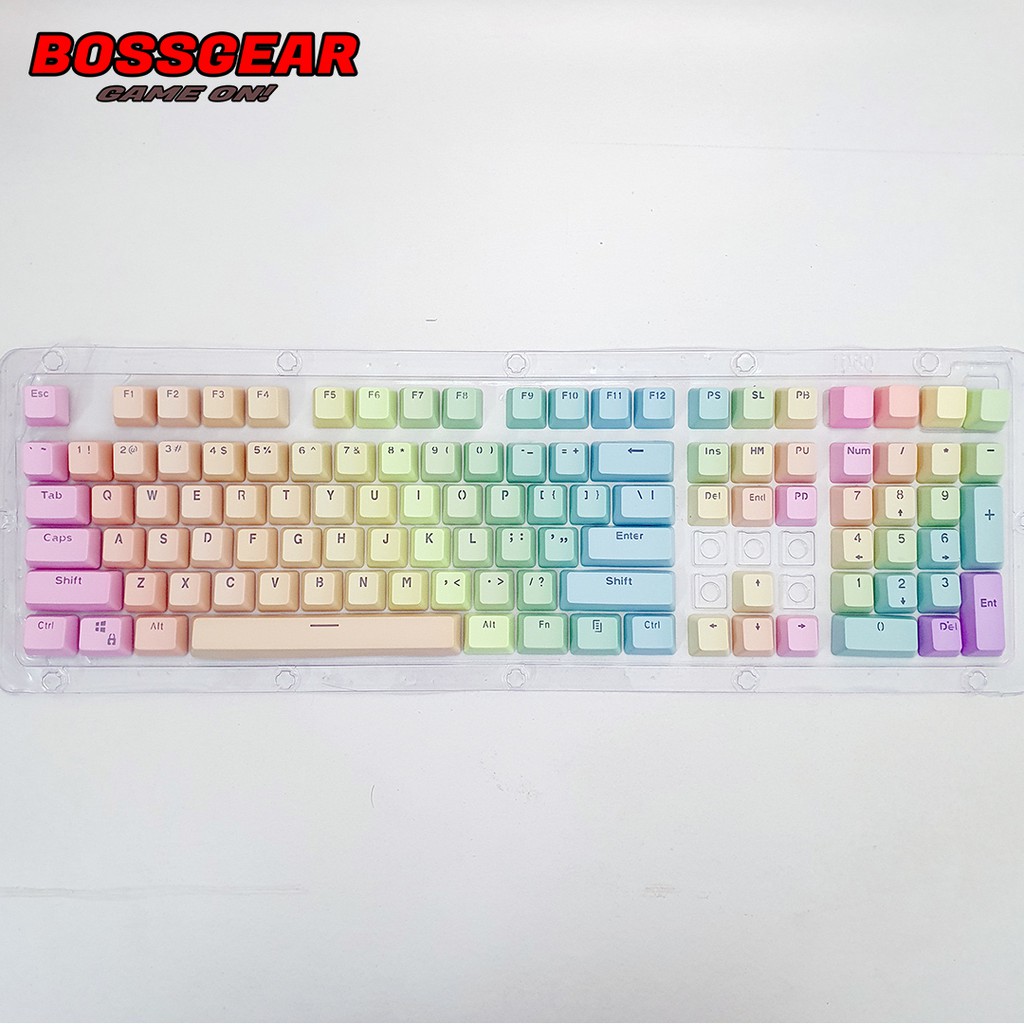 Bộ Keycap Rainbow 108 nút fullsize Chất Liệu PBT Xuyên LED cực Đẹp dành cho bàn phím cơ