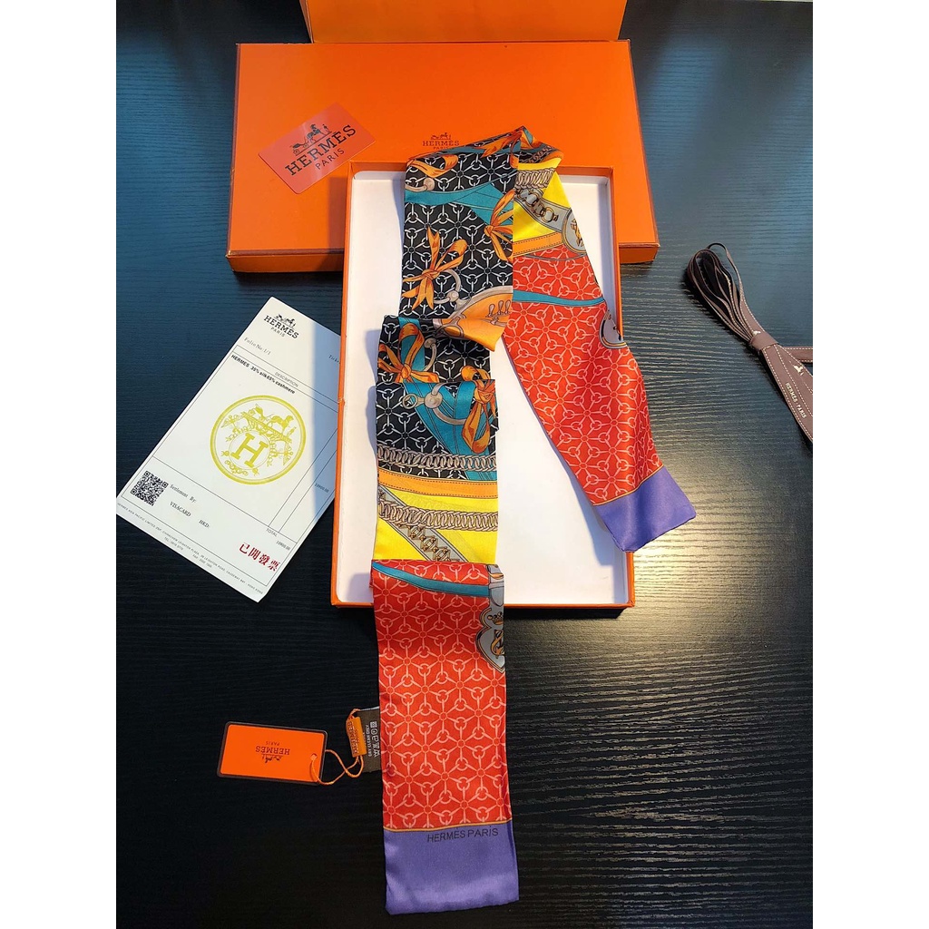 Khăn Choàng Cổ / Băng Đô Vải Lụa Màu Cam Thời Trang Cho Nữ