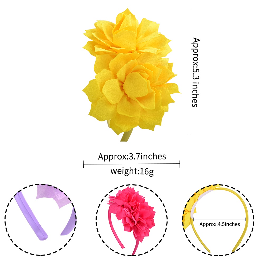 Băng đô hoa lớn KIDSBOWS màu trơn làm bằng tay phong cách Hàn Quốc cho bé gái
