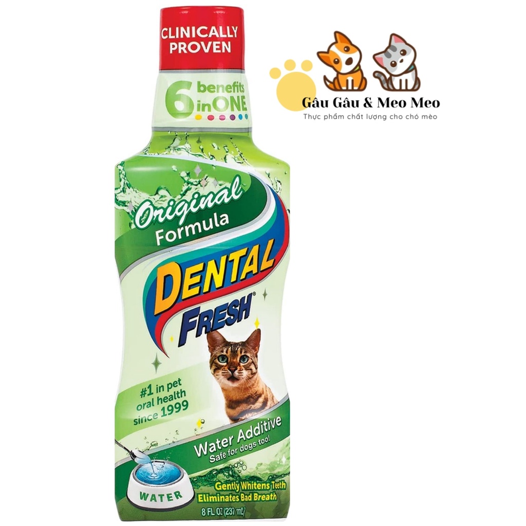 DENTAL FRESH - DUNG DỊCH VỆ SINH CHO THÚ CƯNG chai 237ml
