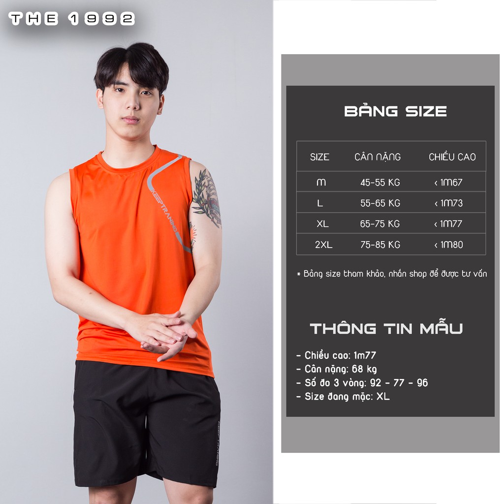 Bộ đồ tập thể thao THE 1992 Bộ sát nách thun lạnh 6 màu 803 | BigBuy360 - bigbuy360.vn