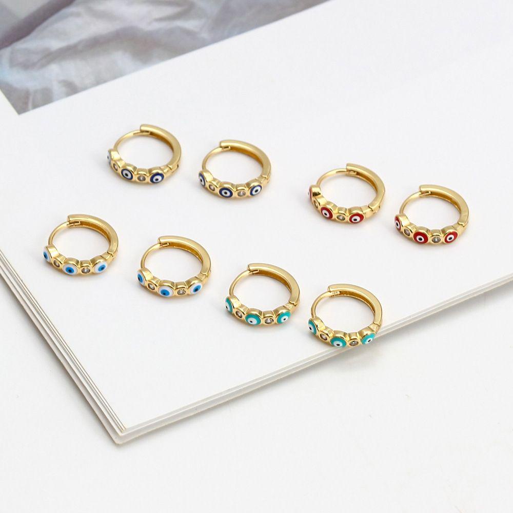 FORBETTER Khuyên Tai Tròn Mini Bằng Đồng Nhiều Màu Dễ Thương Phong Cách Hàn Quốc Cổ Điển Dành Cho Bạn Nữ