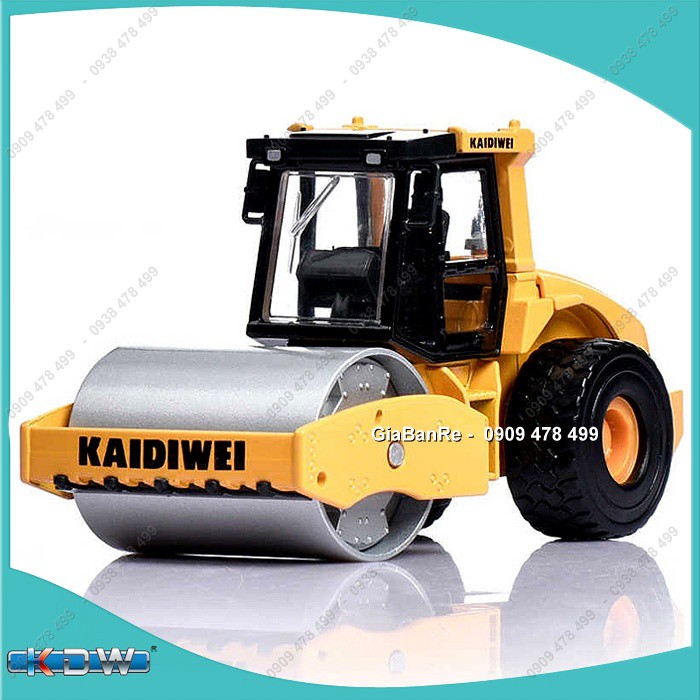 Mô Hình Xe Sắt Xe Lu Công Trình Trục Sắt 2 Bánh Hơi Tỉ Lệ 1:50 - Kdw - Vàng - 9930