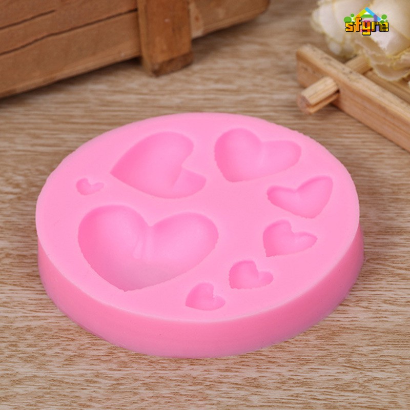 Sfyre Love Heart Shape Fondant Mold Silicone Pastry Mould Chocolate Candy Cake Decorating Baking Tool