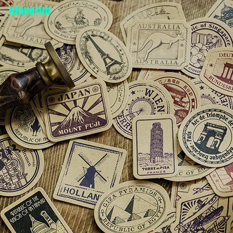 Hộp 46 Miếng Dán Trang Trí Sổ Tay DIY Phong Cách Vintage