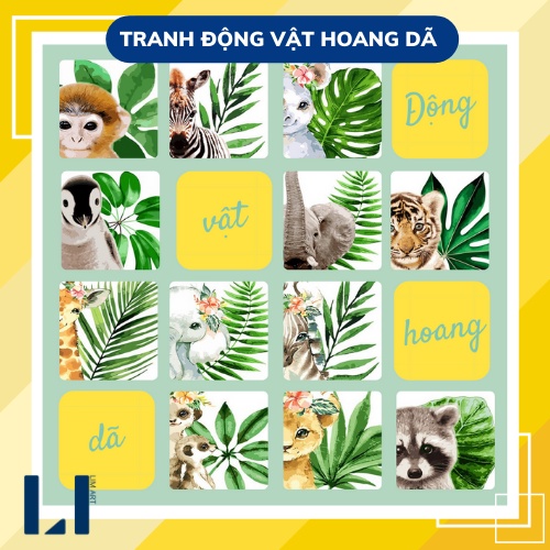 Tranh sơn dầu số hoá có khung LIM Art - Tranh tô màu theo số động vật hoang dã