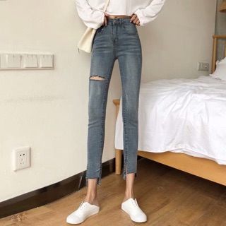Order- Quần bò rách gấu rách đùi và không rách đùi có clip thật