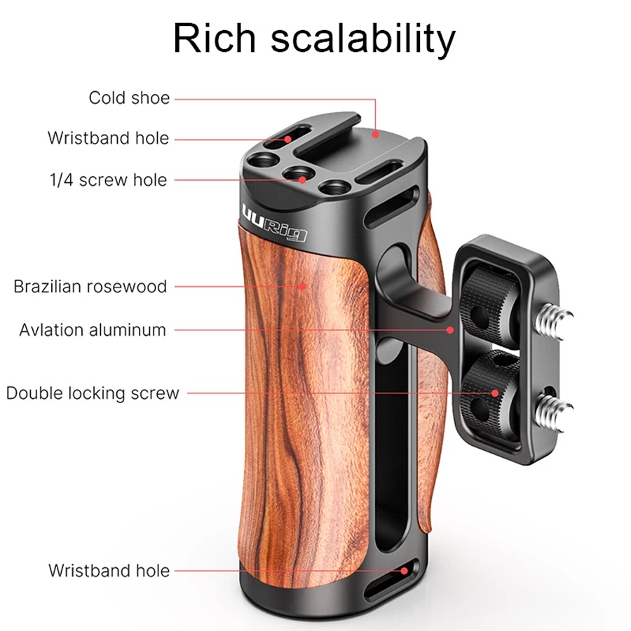 Tay Cầm Ulanzi R075 Báng Gỗ Đa Năng Cho Máy Ảnh