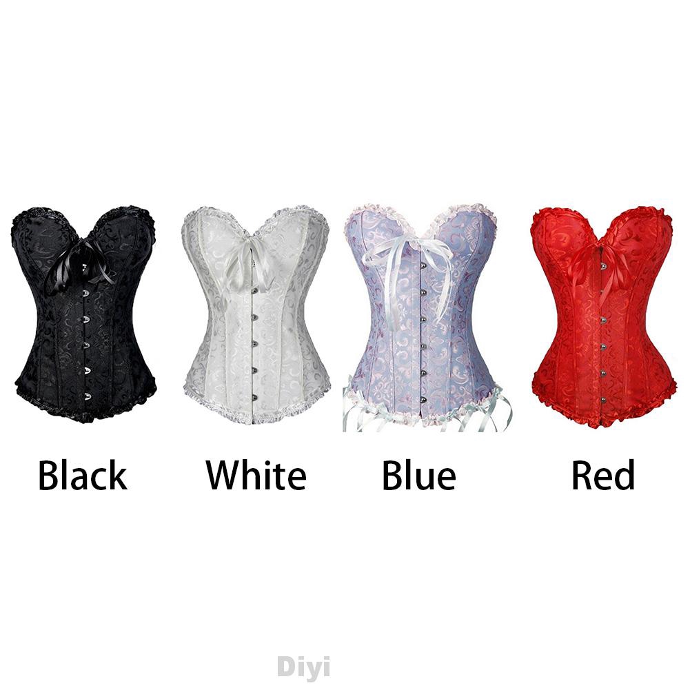 Boned Bridal Gothic Overbust Polyester Sexy Solid Women Corset