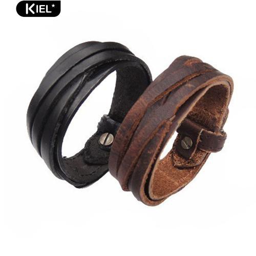 Vòng Tay Bện Dây Da Nhiều Lớp Thời Trang Vintage Cho Nam Nữ