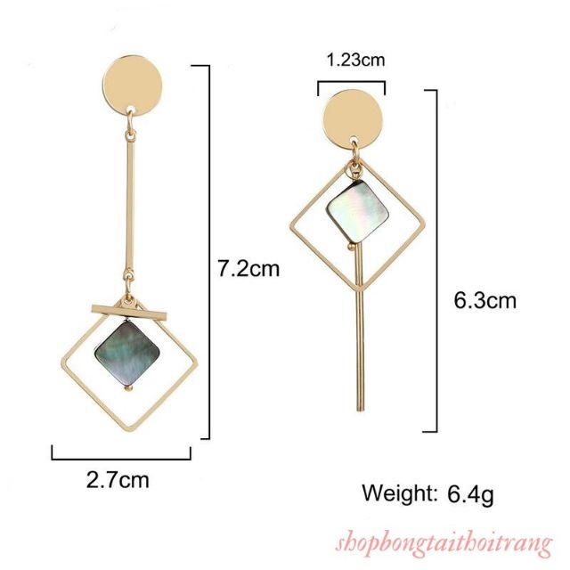 Khuyên Tai Nữ Dáng Dài Bất Đối Xứng