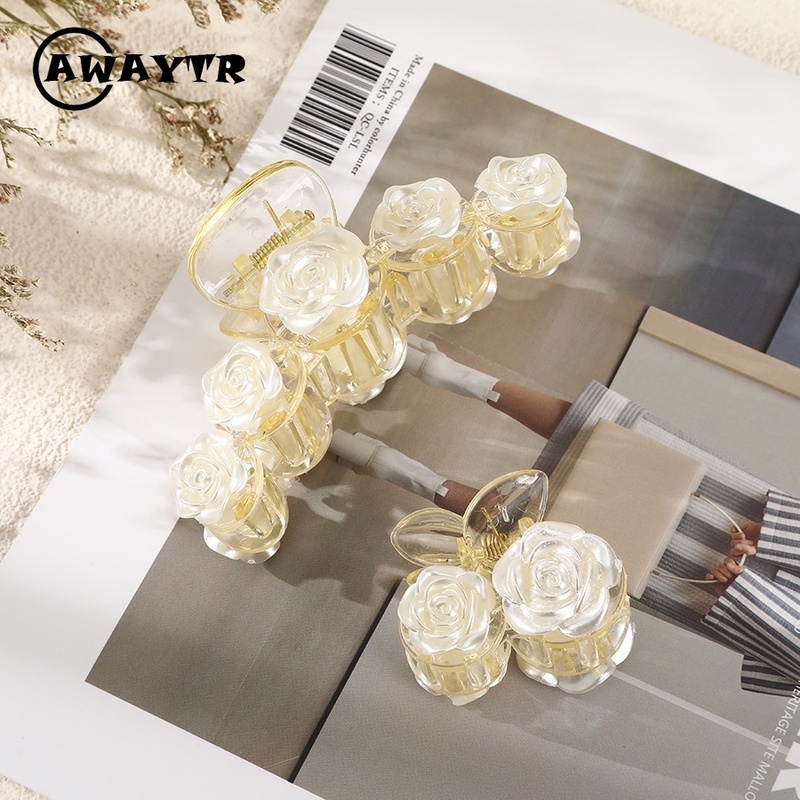 Kẹp Tóc Hình Hoa Hồng Bằng Acrylic Thời Trang Hàn Quốc Cho Nữ