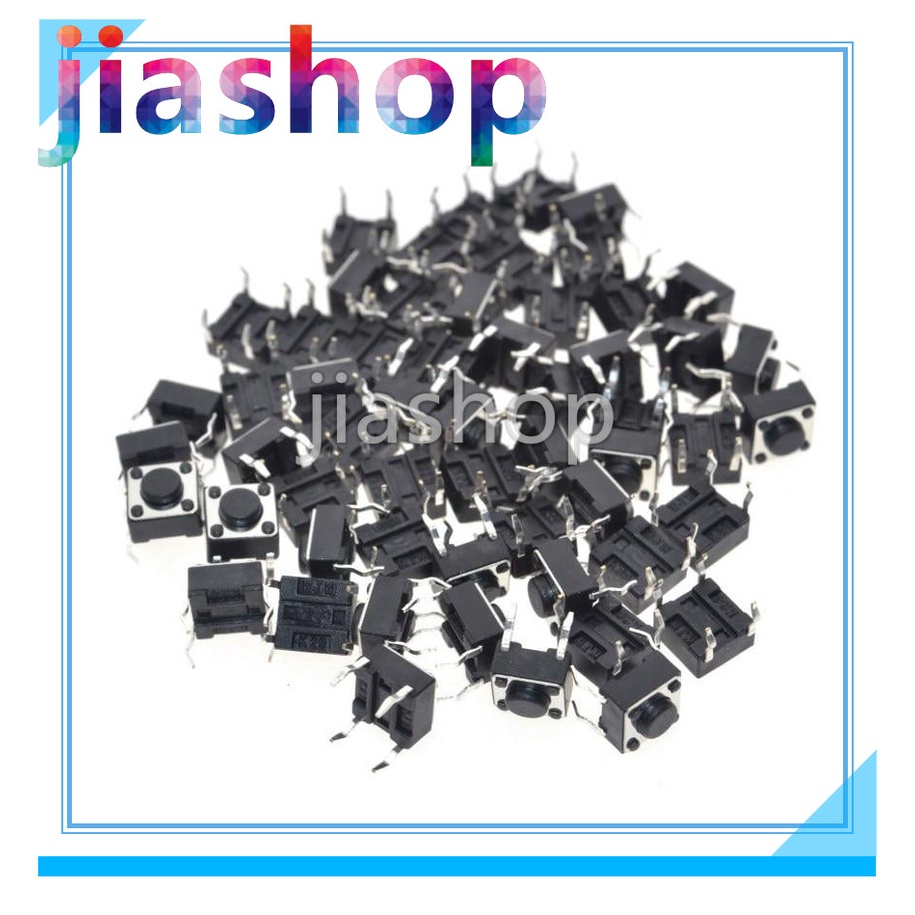Bộ 50 Nút Công Tắc Micro Tự Đóng / Mở 6x6x4.3MM 4PIN G89 Bằng Đồng