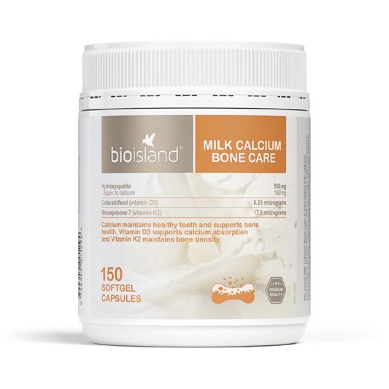 Viên bổ sung Canxi, hỗ trợ xương khớp Bioisland Milk Calcium Bone Care